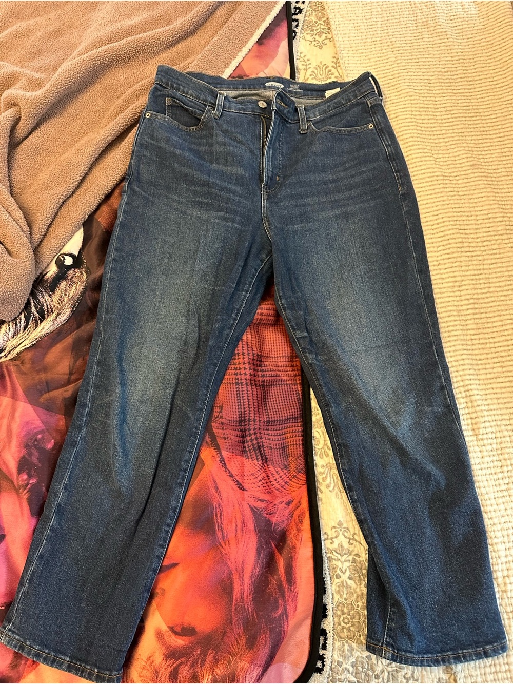 Old Navy Women's Dark Blue Straight-Leg Jeans